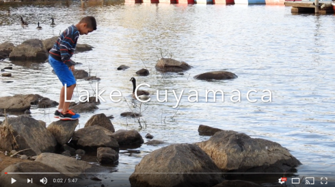 Lake Cuyamaca - boy in lake- ducks- family adventure